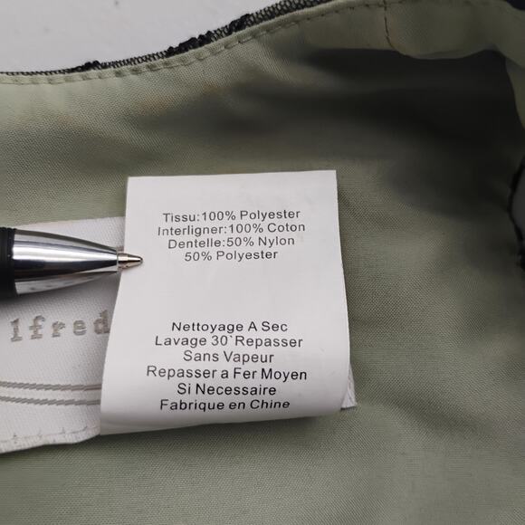 VTG Alfred Angelo Formal Top Green Sage and Black Floral Lace Overlay M? - Picture 7 of 8